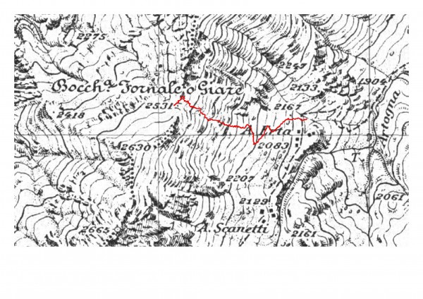 mappa cartinaBocchetta del Fornale (o delle Giare)